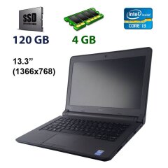 Dell Latitude 3350 / 13.3" (1366x768) WXGA TN WLED / Intel Core i3-5005U (2 (4) ядра по 2.0 GHz) / 4 GB DDR3 (1600 MHz) / 120 GB SSD / WebCam / USB 3.0 / HDMI / DP