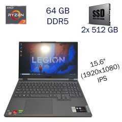 Ігровий ноутбук Lenovo Legion 5-15ARH7H / 15.6" (1920x1080) IPS / AMD Ryzen 7 6800H (8 (16) ядер по 3.2 - 4.7 GHz) / 64 GB DDR5 / 2x 512 GB SSD / nVidia GeForce RTX 3060, 6 GB GDDR6, 192-bit / WebCam / Windows 11 Home