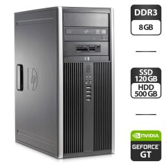 Комп'ютер HP Compaq 8100 Elite Tower / Intel Core i7-860 (4 (8) ядра по 2.8 - 3.46 GHz) / 8 GB DDR3 / 128 GB SSD + 500 GB HDD / nVidia GeForce GT 610, 1 GB GDDR3, 64-bit / DVD-ROM / HDMI