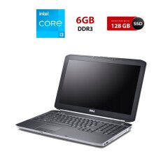 Ноутбук Dell Latitude E5520 / 15.6" (1366x768) TN / Intel Core i3-2350M (2 (4) ядра по 2.3 GHz) / 6 GB DDR3 / 128 GB SSD / Intel HD Graphics 3000 / WebCam