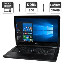 Ноутбук Dell Latitude E7440 Carbon / 14" (1920x1080) TN Touch / Intel Core i5-4310U (2 (4) ядра по 2.0 - 3.0 GHz) / 8 GB DDR3 / 240 GB SSD NEW / Intel HD Graphics 4400 / WebCam / HDMI