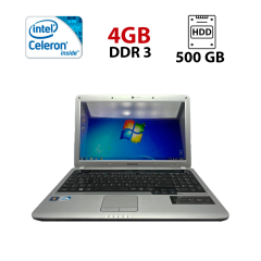 Ноутбук Samsung R530 / 15.6" (1366x768) TN / Intel Celeron T3100 (2 ядра по 1.9 GHz) / 4 GB DDR3 / 500 GB HDD / Intel HD Graphics / WebCam