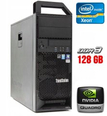 Робоча станція Lenovo ThinkStation S30 Tower / Intel Xeon E5-2630 (6 (12) ядер по 2.3 - 2.8 GHz) / 128 GB DDR3 / 240 GB SSD / nVidia Quadro 2000, 1 GB GDDR5, 128-bit / 610W / DVI / DisplayPort