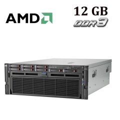 HP Proliant DL585 G7 4U / 4 процесори AMD Opteron 6172 (12 ядер по 2.1 GHz) / 12 GB DDR3 / No HDD
