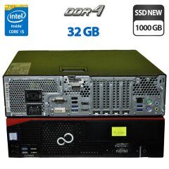 Комп'ютер Fujitsu Esprimo D757 E90+ SFF / Intel Core i5-6500 (4 ядра по 3.2 - 3.6 GHz) / 32 GB DDR4 / 1000 GB SSD NEW / Intel HD Graphics 530 / Windows 11 Pro