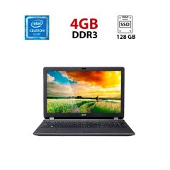 Ноутбук Acer Aspire ES1-512 / 15.6" (1366x768) TN / Intel Celeron N2940 (4 ядра по 1.83 - 2.25 GHz) / 4 GB DDR3 / 128 GB SSD / Intel HD Graphics / WebCam
