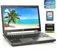 Мобильная рабочая станция HP EliteBook 8570w / 15.6" (1920x1080) TN / Intel Core i7-3720QM (4 (8) ядра по 2.6 - 3.6 GHz) / 16 GB DDR3 / 256 GB SSD / nVidia Quadro K1000M, 2 GB DDR3, 128-bit / DisplayPort