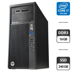 Робоча станція Б-клас HP Workstation Z230 Tower / Intel Core i7-4790 (4 (8) ядра по 3.6 - 4.0 GHz) / 16 GB DDR3 / 240 GB SSD / Intel HD Graphics 4600 / DVD-ROM