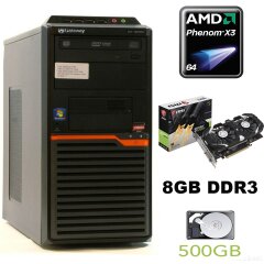 GATEWAY DT55 / AMD Phenom II X3 B75 (3 ядра по 3.0GHz) / 8 GB DDR3 / 500 GB HDD / new! GeForce GTX 1050 Ti 4GB GDDR5 (HDMI, DVI, DP) 