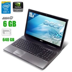 Ноутбук Acer Aspire 5741G / 15.6" (1366x768) TN LED / Intel Core i7-720QM (4 (8) ядра по 1.6 - 2.8 GHz) / 6 GB DDR3 / 640 GB HDD / nVidia GeForce GT 320M, 1GB DDR3, 128-bit / WebCam / Windows 7