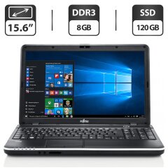Ноутбук Б-класс Fujitsu LifeBook A512 / 15.6" (1366x768) TN / Intel Core i5-2410M (2 (4) ядра по 2.3 - 2.9 GHz) / 8 GB DDR3 / 120 GB SSD / Intel HD Graphics 4000 / WebCam / DVD-ROM / VGA