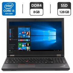 Ноутбук Lenovo ThinkPad L570 / 15.6" (1366x768) TN / Intel Core i5-6200U (2 (4) ядра по 2.3 - 2.8 GHz) / 8 GB DDR4 / 128 GB SSD / Intel HD Graphics 520 / WebCam / Mini DisplayPort