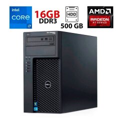 Системний блок Dell Precision T1700 Tower / Intel Core i7-4790 (4 (8) ядра по 3.6 - 4.0 GHz) / 16 GB DDR3 / 500 GB HDD / AMD Radeon R7 250, 2 GB DDR3, 128-bit / DVD-ROM