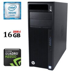Рабочая станция HP Workstation Z440 Tower / Intel Xeon E5-1620 v4 (4 (8) ядер по 3.5 - 3.8 GHz) / 16 GB DDR4 / 512 GB SSD NEW / nVidia Quadro K2200, 4 GB GDDR5, 128-bit / DVI / DisplayPort