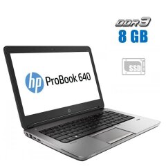 Ноутбук HP ProBook 640 G1 / 14" (1366x768) TN / Intel Core i3-4100M (2 (4) ядра по 2.5 GHz) / 8 GB DDR3 / 120 GB SSD / Intel HD Graphics 4600 / WebCam