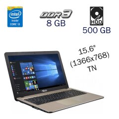 Ультрабук Asus VivoBook X540L / 15.6" (1366x768) TN / Intel Core i3-4005U (2 (4) ядра по 1.7 GHz) / 8 GB DDR3 / 500 GB HDD / nVidia GeForce 920M, 2 GB DDR3, 64-bit / WebCam / DVD-ROM