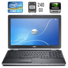 Ноутбук Dell Latitude E6530 / 15.6" (1366x768) TN / Intel Core i7-3630QM (4 (8) ядра по 2.4 - 3.4 GHz) / 8 GB DDR3 / 240 GB SSD / nVidia NVS 5200M, 1 GB GDDR5, 64-bit / HDMI