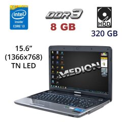 Ноутбук Medion Akoya E6634 / 15.6" (1366x768) TN LED / Intel Core i3-2350M (2 (4) ядра по 2.3 GHz) / 8 GB DDR3 / 320 GB HDD / nVidia GeForce GT 630M, 1 GB DDR3, 64-bit / USB 3.0 / HDMI