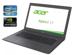 Игровой ноутбук Acer Aspire E 17 E5-773G-52P3 / 17.3" (1600x900) TN / Intel Core i5-6200U (2 (4) ядра по 2.3 - 2.8 GHz) / 8 GB DDR3 / 1000 GB HDD / nVidia GeForce 920M, 2 GB DDR3, 64-bit / WebCam / DVD-ROM / Win 10