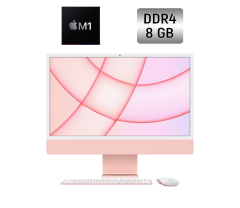 Моноблок Б-класс Apple iMac M1 / 24" (4480x2520) IPS / Apple M1 (8 ядер по 3.2 GHz) / 8 GB DDR4 / 256 GB SSD / Apple M1 Graphics / WebCam / Pink / Клавиатура + мышка