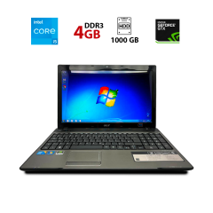 Ноутбук Acer Aspire 5741G / 15.6" (1366x768) TN / Intel Core i5-430M (2 (4) ядра по 2.26 - 2.53 GHz) / 4 GB DDR3 / 750 GB HDD / nVidia GeForce GT320M, 1 GB DDR3, 64-bit / WebCam