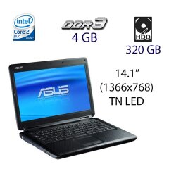 Ноутбук Asus P81IJ / 14.1" (1366x768) TN LED / Intel Core 2 Duo (2 ядра по 2.4 GHz) / 4 GB DDR3 / 320 GB HDD / WebCam / DVD-RW