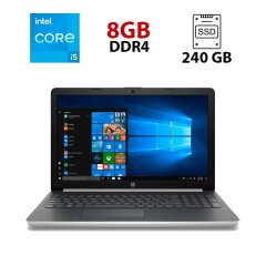 Ноутбук HP 15-dw0043dx / 15.6" (1366х768) TN / Intel Core i5-8265U (4 (8) ядра по 1.6 - 3.9 GHz) / 8 GB DDR4 / 240 GB SSD / Intel UHD Graphics 620 / WebCam