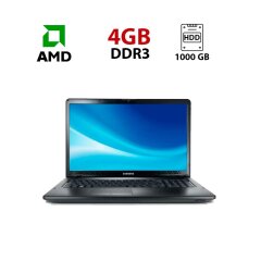 Ноутбук Samsung NP355E7C / 17.3" (1600x900) TN / AMD A4-4300M (2 ядра по 2.5 - 3.0 GHz) / 4 GB DDR3 / 1000 GB HDD / AMD Radeon HD 7420G Graphics / WebCam