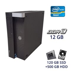 Робоча станція Dell Precision T3600 Tower / Intel Xeon E5-1620 (4 (8) ядра по 3.6 - 3.8 GHz) / 12 GB DDR3 / 120 GB SSD+500 GB HDD / AMD Radeon HD 4350, 1 GB DDR2, 64-bit