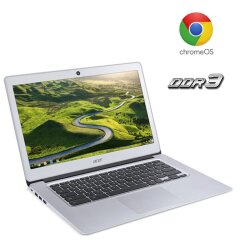 Ультрабук Б-клас Acer ChromeBook CB3-431 / 14" (1366x768) TN / Intel Celeron N3160 (4 ядра по 1.6 - 2.24 GHz) / 4 GB DDR3 / 16 GB eMMC / Intel HD Graphics 400 / WebCam / ChromeOS
