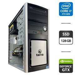 Игровой компьютер Terra Tower / Intel Core i7-4770 (4 (8) ядра по 3.4 - 3.9 GHz) / 16 GB DDR3 / 128 GB SSD / nVidia GeForce GTX 1060, 3 GB GDDR5, 192-bit / DVD-ROM / HDMI