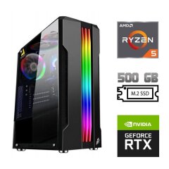 Новий ігровий ПК / AMD Ryzen 5 5500 (6 (12) ядер по 3.6 - 4.2 GHz) / 16 GB DDR4 / 500 GB SSD M.2 / nVidia GeForce RTX 3060 Ti, 8 GB GDDR6, 256-bit / 700W