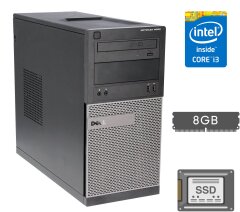 Системний блок Dell OptiPlex 3020 Tower / Intel Core i3-4130 (2 (4) ядра по 3.4 GHz) / 8 GB DDR3 / 120 GB SSD / Intel HD Graphics 4400 / 290W / DVD-RW / DisplayPort