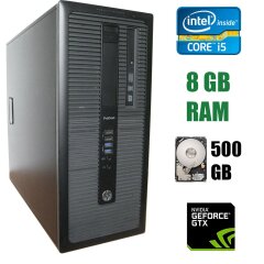 HP 800 G1 Tower / Intel Core i5-4440 (4 ядра по 3.1 - 3.3 GHz) / 8 GB DDR3 / 500 GB HDD / nVidia GeForce GTX 750 Ti, 2 GB GDDR5, 128-bit