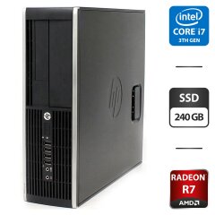 Компьютер HP Compaq Pro 6300 SFF / Intel Core i7-3770 (4 (8) ядра по 3.4 - 3.9 GHz) / 16 GB DDR3 / 240 GB SSD / AMD Radeon R7 350, 4 GB GDDR3, 128-bit / DVI + Переходник с VGA на DVI