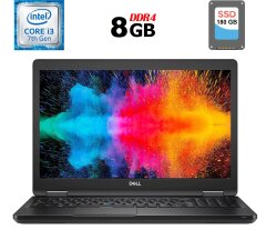 Ультрабук Dell Latitude 5590 / 15.6" (1366x768) TN / Intel Core i3-7130U (2 (4) ядра по 2.7 GHz) / 8 GB DDR4 / 180 GB SSD / Intel HD Graphics 620 / USB 3.1 / HDMI / Windows 10 ліцензія