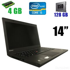 Lenovo ThinkPad L440 / 14", 1366x768 / Intel Core i5-4210M (2(4) ядра по 2.60 - 3.20 GHz) / 4 GB DDR3 / 128 GB SSD