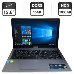 Ноутбук Asus R510LN / 15.6" (1366x768) TN / Intel Core i5-4200U (2 (4) ядра по 1.6 - 2.6 GHz) / 16 GB DDR3 / 1000 GB HDD / nVidia GeForce 840M, 2 GB GDDR3, 64-bit / WebCam / HDMI