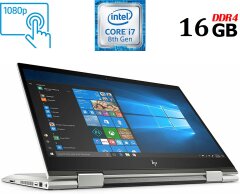 Ноутбук-трансформер Б-клас HP Envy x360 Convertible 15m-cn0xxx / 15.6" (1920x1080) IPS Touch / Intel Core i7-8550U (4 (8) ядра по 1.8 - 4.0 GHz) / 16 GB DDR4 / 256 GB SSD M.2 / Intel UHD Graphics 620 / WebCam / HDMI