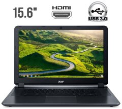 Ноутбук Acer Chromebook 15 CB3-532 N15Q9 / 15.6" (1366x768) TN / Intel Celeron N3060 (2 ядра по 1.6 - 2.48 GHz) / 4 GB DDR3 / 16 GB eMMC / Intel HD Graphics 400 / WebCam / HDMI / Chrome OS