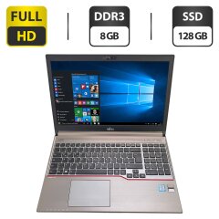 Ноутбук Б-клас Fujitsu LifeBook E756 / 15.6'' (1920x1080) IPS / Intel Core i5-6300U (2 (4) ядра по 2.4 - 3.0 GHz) / 8 GB DDR3 / 128 GB SSD / Intel HD Graphics 520 / WebCam / DVD-ROM / DisplayPort