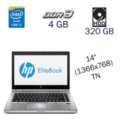 Ноутбук HP 8470P / 14" (1366x768) TN / Intel Core i5-3320M (2 (4) ядра по 2.6 - 3.3 GHz) / 4 GB DDR3 / 320 GB HDD / Intel HD Graphics 4000 / WebCam / DVD-ROM