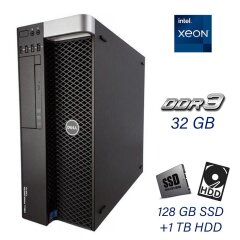 Рабочая станция Dell Precision T3610 Tower / Intel Xeon E5-2670 (8 (16) ядер 2.6 - 3.3 GHz) / 32 GB DDR3 / 128 GB SSD+1 TB HDD / nVidia Quadro K2000, 2 GB GDDR5, 128-bit