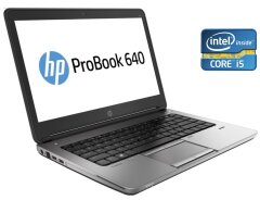 Ноутбук HP ProBook 640 G1 / 14" (1366x768) TN / Intel Core i5-4300M (2 (4) ядра по 2.6 - 3.3 GHz) / 8 GB DDR3 / 128 GB SSD / Intel HD Graphics 4600 / DVD-ROM / Win 10 Pro