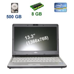 Fujitsu LifeBook S761 / 13.3" (1366x768) WXGA LED / Intel Core i7-2620M (2 (4) ядра по 2.7 - 3.4 GHz) / 8 GB DDR3 / 500 GB HDD / WebCam / DVD-RW / USB 3.0