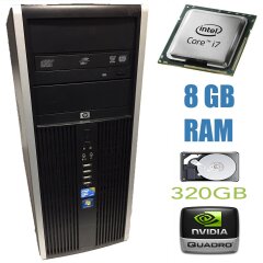 HP Tower / Intel Core i7-860 (4(8) ядер по 2.8-3.46GHz) / 8GB RAM / 320GB HDD / nVidia Quadro NVS 295 / DVD-ROM