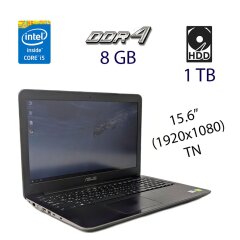 Игровой ноутбук Asus X556U / 15.6" (1920x1080) TN / Intel Core i5-6198DU (2 (4) ядра по 2.3 - 2.8 GHz) / 8 GB DDR4 / 1 TB HDD / nVidia GeForce 940MX, 2 GB DDR3, 64-bit / WebCam
