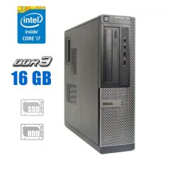 Компьютер Б-класс Dell OptiPlex 390 DT / Intel Core i7-2600 (4 (8) ядра по 3.4 - 3.8 GHz) / 16 GB DDR3 / 120 GB SSD + 500 GB HDD / Intel HD Graphics 2000 / DVD-ROM