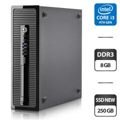 Компьютер HP ProDesk 400 G1 SFF / Intel Core i3-4150 (2 (4) ядра по 3.5 GHz) / 8 GB DDR3 / 250 GB SSD NEW / Intel HD Graphics 4400 / VGA