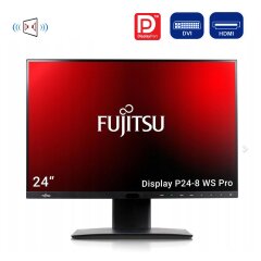 Монитор Fujitsu P24-8 WS Pro / 24" (1920x1200) IPS / DVI, HDMI, DisplayPort, USB 3.0, Audio / Встроенные колонки 2x 1.5W 